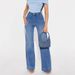 Women's Relaxed Fit Straight Leg Jeans - High Waist Washed Denim Pants For Casual Comfort (Light Blue, Vintage Blue)_ecoleips.com