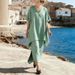 Women's Casual V Neck Short Sleeve Top And Long Skirt Set Multi Color Cotton Blend New_ecoleips.com