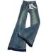 plus Size High-Waisted Slim Fit Flared Jeans for Women Frayed Hem Retro Straight Leg Trousers_ecoleips.com
