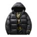 Men's Winter Black Gold Padded Jacket, Lightweight Quilted Coat, Slim Fit Zip Up Casual Outerwear For Autumn & Winter, Streetwear Fashion_ecoleips.com