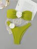 Women's Clothing New Three Dimensional Flower Split Swimsuit Women's Fashionable Sexy Beach Vacation Bikini_ecoleips.com