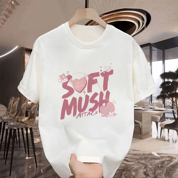 New Cotton Fashion Sense Printing Short-sleeved T-shirt Unisex Men Summer Tide Loose Hundred Tops_ecoleips.com