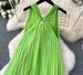 Elegant French-Inspired Square Neck Sleeveless Back-Tie Wrap Dress With Waist Accent – Flowy A-Line Silhouette For Women_ecoleips.com