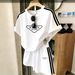 Women's Summer T-shirt Casual Printed Round Neck Short Sleeved Top With Elastic Waist Pocket Letter Pattern Two-piece Set-7_ecoleips.com