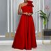 Women's Clothing New Oblique Shoulder Big Bow Sexy Long Dress_ecoleips.com