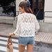 Women's Elegant Cardigan Fashionable Wavy Lace Trim Short Lace Outerwear Relaxed Everyday Wear Versatile Comfortable Feshion Trend_ecoleips.com