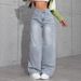 Loose Fit High Waist Printed Jeans For Women - Trendy Summer Denim Pants With Comfort Stretch (Blue Gray, Blue, Pink)_ecoleips.com
