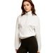 Voya Women's European And American White Pullover Hoodie, High Weight Cotton Fabric, Lazy Style,half Zipper Design, Medium To Long Length, Inner Layer_ecoleips.com