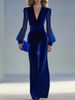 Elegant Jumpsuit For Women - Stylish Corduroy Romper With Flared Legs, Mid Waist, 3/4 Sleeve, Solid Color - XS To 2XL (Green, Blue)_ecoleips.com