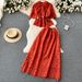 floral digital print two piece set american style embroidery light luxury casual shirt shorts ensemble for women_ecoleips.com