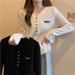 A Large-sized, Slightly Plump, Long-sleeved, V-neck Knitted Top For Women In The Spring And Autumn Style, With A Base Layer Underneath_ecoleips.com