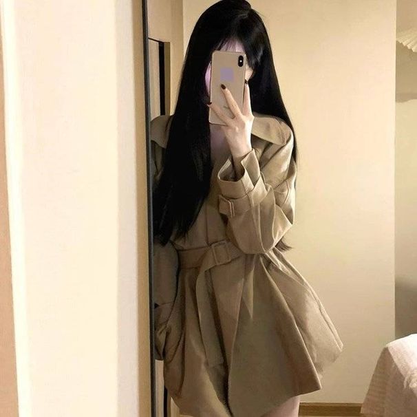 Elegant-Style Brown Belted Trench Coat For Women - Mid-Length Casual Blazer With Notched Lapel_ecoleips.com