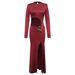 Women's Sexy Cropped Dress Long Sleeve Round Neck European And American Style Fashion For Autumn New_ecoleips.com