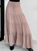 Patchwork Bohemian Style Long Skirt For Women High Waisted Casual Drawstring A-Line European American Style Summer Skirt_ecoleips.com
