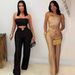 Women's Stretchy High-Waisted Jumpsuit Sleeveless Wide Leg Romper For Casual Office Wear Versatile Style For Any Occasion_ecoleips.com
