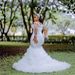 Women's Clothing White Mermaid Wedding Dress Transparent Beaded Sequined Tulle Bridal Gown With Lace Layered Long Sleeves Vintage Style_ecoleips.com