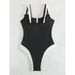 Women's Clothing Solid Color One Piece Swimsuit For Women New Sexy Deep V Gathered Bikini High End Backless Bikini_ecoleips.com