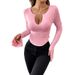 Voya Women's Clothing, European And American Sexy Style T-shirt, Spring And Summer Sweet And Spicy Design, Slim Fit Short Pink Top_ecoleips.com