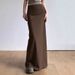 New 2025 Sexy Elegant Solid Color Minimalist Midi Skirt for Women Floor Length Spring/Summer European And American Style Wholesale_ecoleips.com