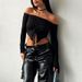 AC417 Cross-Border European American Women's Clothing 2024 Spring And Autumn Two-Way Wear Top With Bell_ecoleips.com