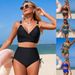 Sporty High-Waist Bikini Set – Solid Color Swimwear For Women (S-2XL, Black/Army Green/Royal Blue/Peacock Green/Coffee)_ecoleips.com