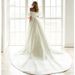 French One Shoulder Satin Fishtail Detachable Tail Two Piece Wedding Dress Satin Fishtail Satin Slim Model_ecoleips.com