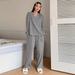 Voya Minimally Designed Home Clothing Set That Can Be Worn Externally, Loose And Comfortable Two-piece Set For Women's Clothing_ecoleips.com