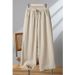 Suitable For All Seasons Cotton Wide-Leg For Women Zen Clothing Autumn High-Waist Draped Linen Cropped Plus Size Tai Chi Drawstring Straight-Leg_ecoleips.com
