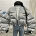Trendy Oversized Puffer Jacket For Petite Women – Short-Length, Detachable Hood, Warm Cotton Filling (Black/Navy/Silver, S-3XL)_ecoleips.com