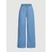 Women's Elastic Waist Straight Leg Jeans Loose Fit High Stretch Wide Leg Pants Autumn Winter New Style Denim_ecoleips.com