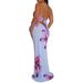 Women's Clothing Sexy Sway Collar Backless Halter Neck Slim Print Skirt Suit_ecoleips.com