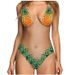 European American Style Women's Faux Skin Chest Hair One Piece Swimsuit Skin Tone Bikini Swimwear for Women_ecoleips.com