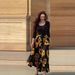Women's Long Sleeved U Neck Slim Fit Printed Two Piece Set Fashion_ecoleips.com