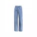 European And American Foreign Trade Manufacturers Direct Sell Fashionable Loose Wide-leg Denim Pants For Women_ecoleips.com