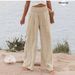 Aria Basics High-waisted Casual Pants, Cotton-linen Loose-fitting Trousers, European American Style, Spring And Summer Women's_ecoleips.com