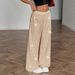 Glitter High-Waisted Lounge Pants – Loose Fit Straight Leg Trousers With Soft Stretch (Black, Beige, Silver)_ecoleips.com