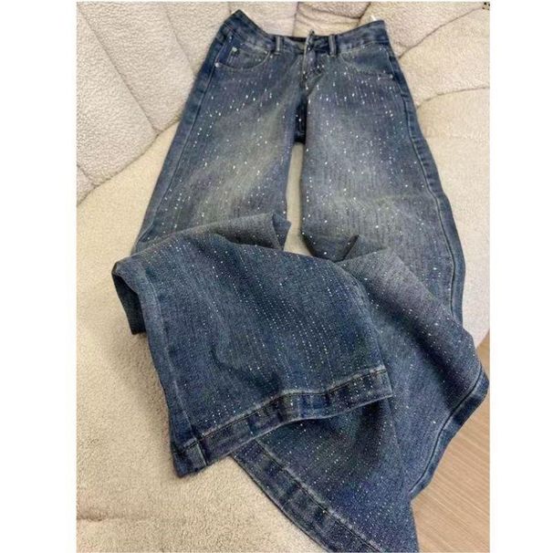 High Waist Flared Jeans For Petite Women - Winter Warm Fleece Lined & Star Embellished Wide Leg Pants_ecoleips.com