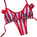2026 European American Style Women's Sexy Striped Bikini Swimwear Lace-Up Tie Cross-Over Design Stylish New Arrivals_ecoleips.com