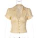 French-style Vintage Women's T-shirt, 2026 Spring New Fashion, Sexy Cardigan With Buttons, Short-sleeved Top, Wholesale_ecoleips.com