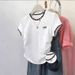 White Embroidered Short Sleeve T-Shirt Slim Fit Sexy Top for Women Summer Style_ecoleips.com