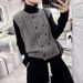 Autumn And Winter High-End Sweater, Vest, Cardigan, Women's Autumn And Winter French Knitted Vest, Sleeveless Vest, Thic_ecoleips.com