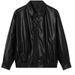 Women's Pu Leather Biker Jacket - Stylish Loose Fit Motorcycle Coat With Faux Protein Leather, Korean Streetwear Fashion_ecoleips.com