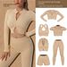 Women's Clothing Fitness Yoga Suit Short Sleeved Training Vest Six Piece Sports Yoga Suit_ecoleips.com