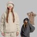 Cozy Hooded Sweatshirt With Built-in Sleep Mask | Long Sleeve Pullover For Men & Women | Warm & Comfortable Loungewear | Solid Color Casual Wear_ecoleips.com