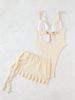 Lace-Trimmed Halter One Piece Swimsuit for Women Ruffled Detail Adjustable Straps Elegant Swimwear_ecoleips.com