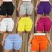 Women's Clothing Solid Color Drawstring Shorts Casual Summer Bottoms American Style Polyester_ecoleips.com