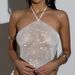 Women's Clothing Girl Suspenders With Rhinestones And Fishnet Halter Neck Tops With Beautiful Back And Sweet And Spicy Suspenders_ecoleips.com