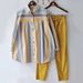 Women's Spring And Autumn Large Size Loose Fat MM Striped Collar Long-sleeved Fashion Sports Suit Two-piece Suit_ecoleips.com