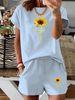 Women’s 2 Piece Outfit Set – Oversized Graphic T-Shirt And Biker Shorts Matching Set, Casual Summer Lounge Tracksuit For Daily Wear-356_ecoleips.com