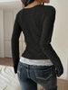 Women's Slim Fit Lace Long Sleeve T-Shirt Breathable Summer Top Sweet Spicy_ecoleips.com